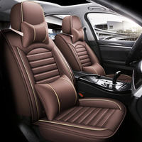Fundas de Asiento de Coche Universales Impermeables de Alta Calidad Borui, Fundas de Asiento de Cuero para las Cuatro Estaciones, Juego Completo de 13 Piezas para Coches