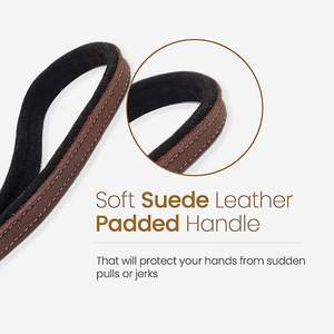 Laisse tressée en cuir véritable avec mousqueton en laiton et anneau en D de l'exportateur et fabricant indiens - Product Image 2