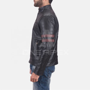 100% Material de cuero de manga larga ropa de calle profesional gran oferta Hombres Nuevo diseño chaqueta de cuero chaqueta de calle para hombre - Product Image 6