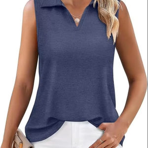 Womens Tank <b>Top</b> V Neck Dressy Casual <b>Sleeveless</b> <b>Tops</b> Work Tank Polo Shirts2025 - Product Image 4