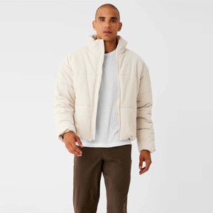 Chaqueta acolchada para hombre: abrigo de invierno ligero, cálido y resistente al agua con cremallera y capucha para exteriores y ropa informal - Product Image 2