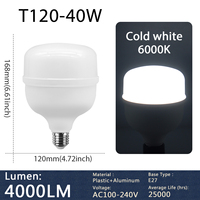 现代设计发光二极管灯T80/T100/T120/T140 20W-50W 100毫米/瓦集成电路驱动AC100-240V E27 IP20仓库用塑料车身灯