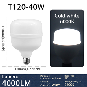 Modern Design LED <strong>T</strong> <strong>Light</strong> T80/T100/T120/T140 20W-50W 100LM/W IC Driver AC100-240V E27 IP20 Plastic Body Lamp for Warehouse Use - Product Image 4