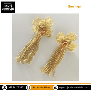 Offre spéciale exclusive sur les meilleures tenues de soirée de qualité 11 cm de long en perles roses faites à la main avec des boucles d'oreilles à glands - Product Image 2