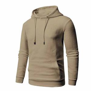 Venta al por mayor de sudaderas con capucha de color personalizado con diseño de logotipo de los hombres Slim Fit manga larga ligero pulóver Casual 100% algodón básico hombres sudaderas con capucha - Product Image 2