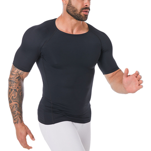 Logo Work Out camiseta Spandex compresión transpirable gimnasio camiseta para hombres 100% algodón camiseta para hombres ajuste suelto impreso - Product Image 3