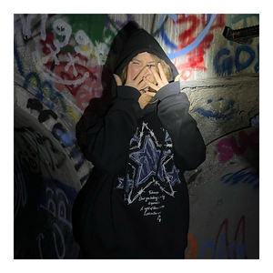 เสื้อมีฮู้ดผ้าฟลีซผสมสำหรับผู้ชายเสื้อสเวตเชิ้ตมีสไตล์ผ้าคอตตอนปักลาย3D โลโก้ตามสั่ง - Product Image 3