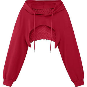 Street Chic Hoodie Women Sexy Cropped Short Length Hooded Pullover Cotton Fabric Long Sleeve Fashion Casual Wear - Product Image 1