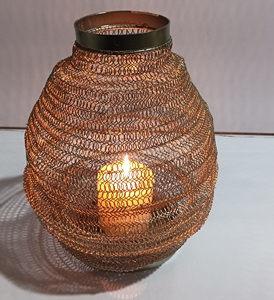 Cylindre forme photophore or fini fil de métal lampe suspendue lumière lumineuse maison fêtes de mariage décoration - Product Image 1