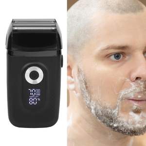 Rasoir électrique pour homme à vitesse réglable, écran numérique LED, noir, tondeuse à barbe, rasoir pour crâne chauve, rasoir facial rechargeable à grille - Product Image 2