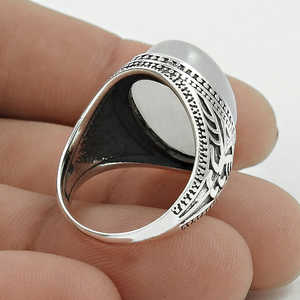 Anillo de piedra lunar arcoíris 100% natural, joyería de moda para hombre, joyería bohemia clásica para bodas, compromisos y fiestas. - Product Image 3