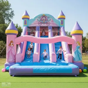 Tobogán Inflable Grande para Exteriores con Temática de Princesas - Product Image 1