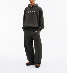 400 Gsm Heavyweight Cotton <b>Men's</b> Clothing Fall Customized Sports Tracksuit <b>Men</b> Hoodie Sweatpants Set Hoodie <b>Jogger</b> <b>Pants</b> - Product Image 1