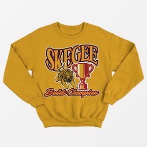SKEGEE Battle Champions Sudadera forrada lavada sólida Tiger Trophy Graphic School Spirit Apparel Custom College Wear Unisex a granel - Product Image 2