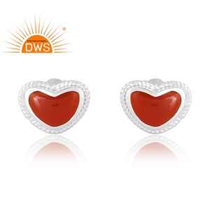 Tendance Design 925 argent Sterling naturel rouge Onyx pierre précieuse boucle d'oreille bijoux personnalisés pour les femmes cadeau pour elle - Product Image 1