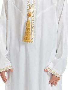 Vêtements traditionnels musulmans pour enfants, robes longues de prière Eid, thobe jubba kaftan de mode arabe de Dubaï, vente chaude, thobe jubba décontractée pour enfants - Product Image 5