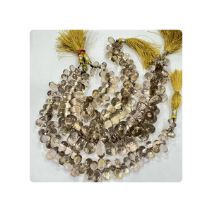 Ametrino Natural Cuarzo Facetado Briolette Lágrimas 8 Pulgadas Strand Tamaño 5-7mm Aprox DropsCut Beads Cojín Estilo de Corte - Product Image 5