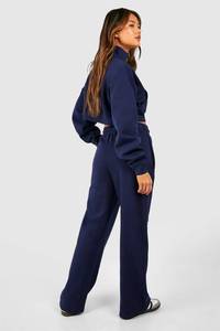 Nouvel ensemble de survêtement décontracté pour femme en deux pièces, couleur marine, hiver, respirant, écologique, léger, vente en gros - Product Image 6