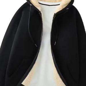 Veste polaire brodée à capuche pour hommes fermeture à glissière épaissie manteau de sweat-shirt zippé décontracté pour automne hiver vêtements d'extérieur - Product Image 4