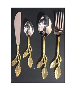 Hot Selling flat ware cutlery set golden stainless steel cutlery set 3 unique finishing royal <b>dessert</b> set - Product Image 6