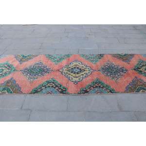 พรมวินเทจขนาด 3.5x12.1 ฟุต พรมตุรกี พรมโมร็อกโกสีแดง ทำจากขนสัตว์ - Product Image 4