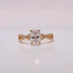 2TCW Lab Grown Oval Cut Diamond Anillo de Compromiso 14K Oro sólido Anillo de regalo de moda de lujo para mujeres IGI Certified - Product Image 1