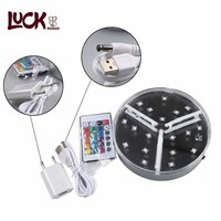 Base lumineuse LED à 16 couleurs changeantes pour chicha et décoration, base lumineuse LED RGB pour chicha, vase, décoration de mariage