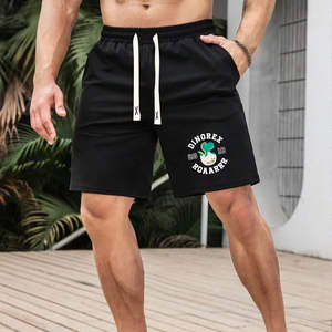 Pantalones cortos de jogging de algodón con estampado personalizado para hombre, ropa de calle a la moda, ajuste holgado con decoración de cremallera, cierre de cordón transpirable - Product Image 1