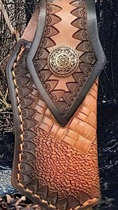 Funda para Cuchillo de cuero genuino hecha a mano al por mayor, trampa portátil para animales para supervivencia de caza, gran colección hecha en la India - Product Image 5