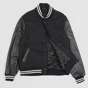 Veste universitaire d'hiver pour homme de haute qualité OEM, tissu personnalisé, col montant, logo frontal personnalisé, vêtements de rue faits sur mesure, chaud - Product Image 2