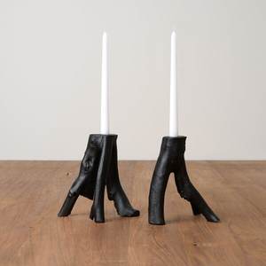 Support de bougie en bois noir de luxe fait à la main avec un design unique pour la maison, l'hôtel, Pâques et Noël, décoratif - Product Image 1