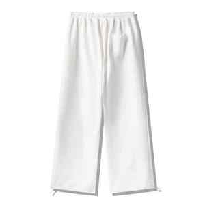 Pantalon léger décontracté surdimensionné à taille élastique avec cordon de serrage pour hommes en tricot de coton pur personnalisé avec sangle de vente en ligne - Product Image 5