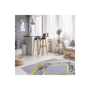 พรมโพลีเอสเตอร์สีเทาทองมีรายละเอียดพรมติดผนังแบบสี่เหลี่ยมผืนผ้าลายแอบสแตรกสำหรับห้องนอนวัยรุ่นพิมพ์ลายดิจิตอล - Product Image 2