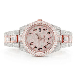 Reloj de Pulsera de Cuarzo de Acero Inoxidable de Lujo con Diamantes VVS y Moissanita, Diseño Iced Out, con Esfera de Cristal - Product Image 1