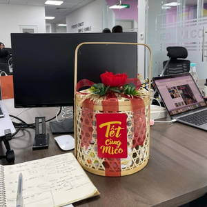 CESTA DE REGALO DE BAMBÚ DE Mimbre Hecha a Mano con Mango Regalo Corporativo y Promocional Cestas Artesanías de Vietnam Tamaños Personalizados - Product Image 4