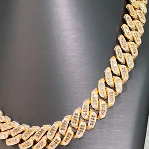 Nouveau collier cubain Moissanite personnalisé en argent sterling 925 plaqué rhodium noir pour hommes 18mm de chaîne carrée - Product Image 4