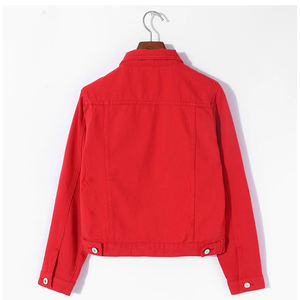 แจ็คเก็ตยีนส์ผ้าฝ้ายทรงเข้ารูปสำหรับผู้หญิง สีพื้น กระดุมแถวเดียว แบบกลับด้านได้ เป็นมิตรกับสิ่งแวดล้อม ผลิตในปากีสถาน ขายดีประจำฤดูหนาว - Product Image 2