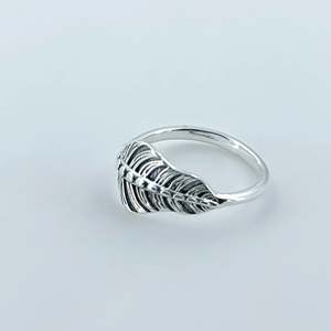 Navya Craft Handmade 925 Sterling Silver Leaf <b>Ring</b> for Women <b>Plain</b> Design Sizes 4 13 for Christmas Anniversary Birthday Gift - Product Image 4
