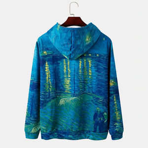 Sweats à capuche oversize coupe-vent en coton mélangé de haute qualité pour hommes et femmes, basiques, polaire épais, sublimés, vente chaude, 2 pièces - Product Image 2