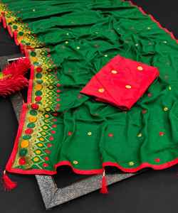 Ropa de fiesta, ropa informal, Sari bordado con pieza de blusa, ropa de mujer india, Sari a bajo precio, venta al por mayor, Surat Alphanumero - Product Image 3