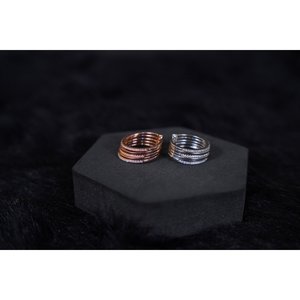 NOVAMART Fine Silverings 925 Sterling <b>Silver</b> Opulent Geometric Diamond <b>Ring</b> <b>Emerald</b> Cut Rhodium Plated for Everyday Wear and Gif - Product Image 2