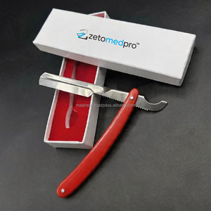 Navaja de Afeitar Plegable de Acero Inoxidable con Hoja Plateada de un Solo Filo y Mango de Plástico, Personalizable con Logotipo, la Más Vendida - Product Image 1