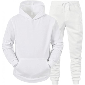 Ensemble survêtement homme de haute qualité en coton épais délavé à l'acide, sweat-shirt à capuche et pantalon de survêtement, streetwear d'hiver - Product Image 1