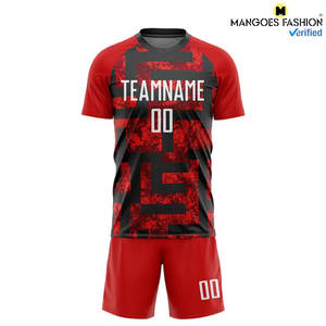 Custom Sublimation Soccer Uniform Jersey Personalized Red White-Black Set with Name and Number Prints Team Sports Outfit - Product Image 4