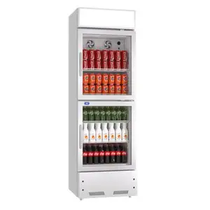 Nuovo Design verticale refrigeratore per bevande per negozio in posizione verticale Display congelatori supermercato frigorifero