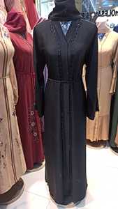 Hermosa Abaya negra de Dubái para mujer, ropa islámica tradicional con trabajo manual, Kaftan, accesorio tradicional musulmán - Product Image 2