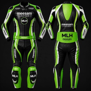 Traje de Motociclismo Unisex de Cuero Premium, Manga Larga, Protección Interna/Externa, Ventilación Transpirable, Ajuste Cómodo - Product Image 1