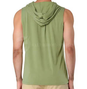 Hiver Hommes Pullover Sleeveless French Terry Hoodies Design personnalisable Plain Dyed Breathable Windproof Cotton Blend for Gym - Product Image 2