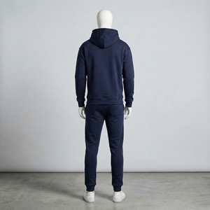 <b>Mens</b> Navy Hoodie Tracksuit Sets Tone On Tone <b>Pullover</b> Sweatshirt Jogger Pants Sportswear Training Gym Fitness Activewear Premium - Product Image 3