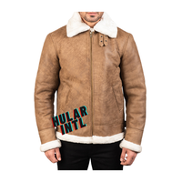 Blouson aviateur chauffant en cuir grande taille coupe-vent pour homme, style vintage B3, chaud et doublé en fourrure de mouton pour l'hiver
